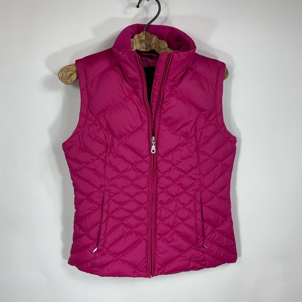 Eddie Bauer Dark Pink Down Filled Puffer Vest Size XS